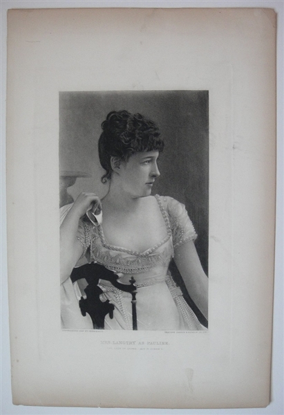Mrs. Langtry As Pauline the Lady Of Lyons Act IV Scene I 1887 Gebbie Gravure