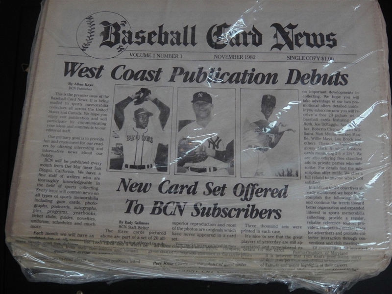 Baseball Card News near Complete Run Nov 1982 - Jan 1985