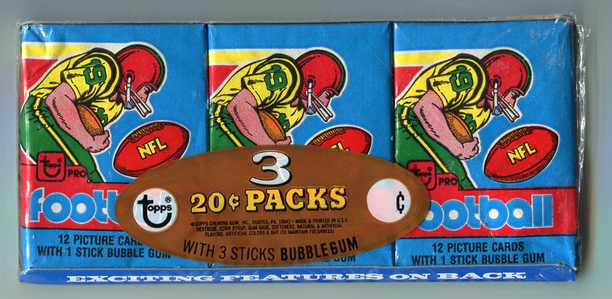 1979 Topps Football Unopened 3 Pack Grocery Tray