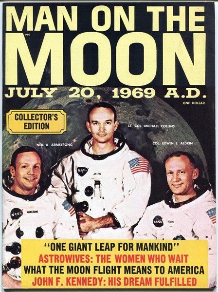 NASA Apollo Lot - 1969 Man On The Moon Magazine & 2 NASA Flight Covers