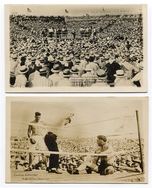 1919 RPPCs of the Dempsey-Willard "Long Count" Fight