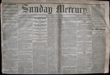 Four 1870 New York Sunday Mercury Newspapers with Baseball Content
