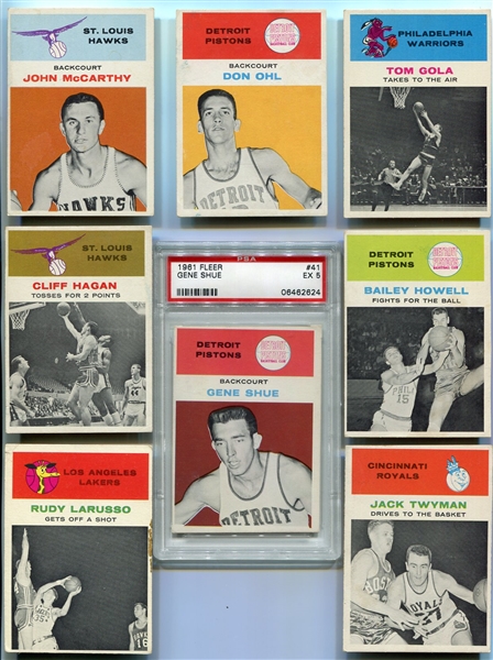 1961 Fleer Basketball Lot of 8 Different w/PSA Graded