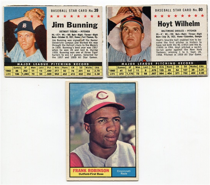1961 Topps and Post Cereal Lot of 3 HOFers