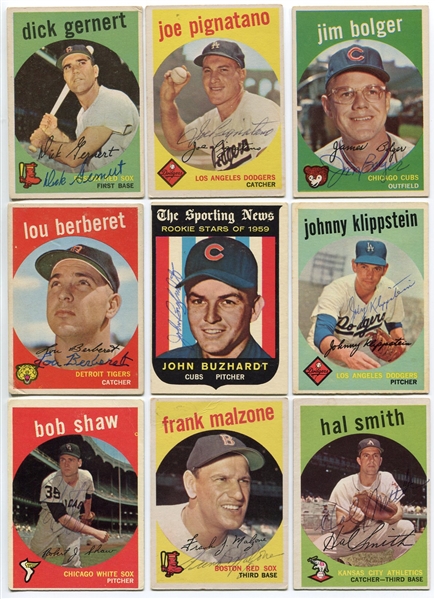 1959 Topps Lot of 22 Cards ALL Autographed
