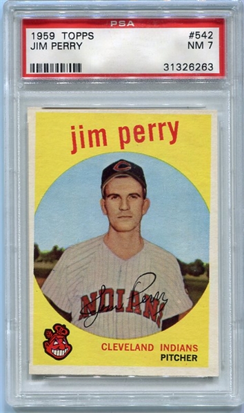 1959 Topps Baseball #542 Jim Perry PSA 7