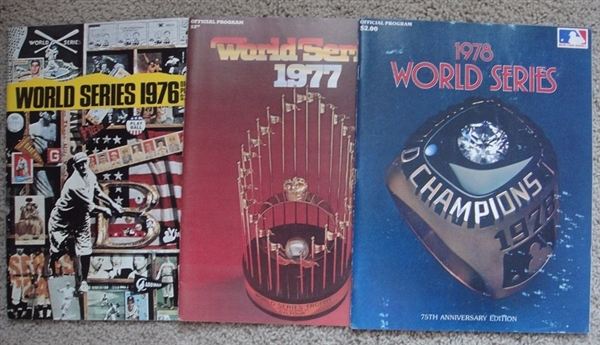 1976 1977 & 1978 World Series Programs Unscored New York Yankees