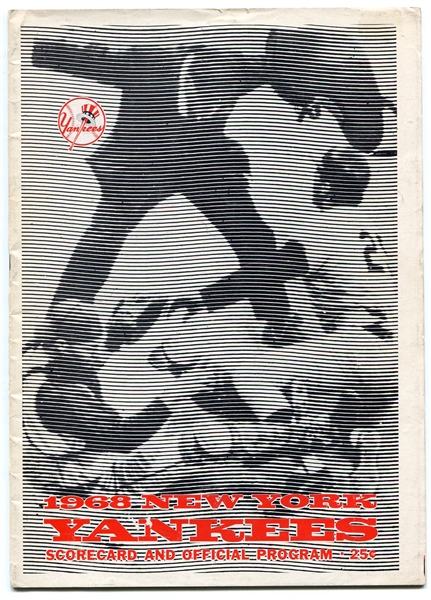 1968 New York Yankees vs. Boston Red Sox Unscored Program