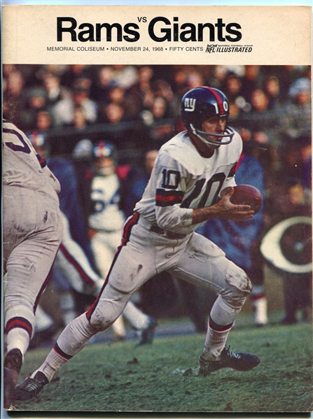 Nov 24 1968 Los Angeles Rams vs. New York Giants Program