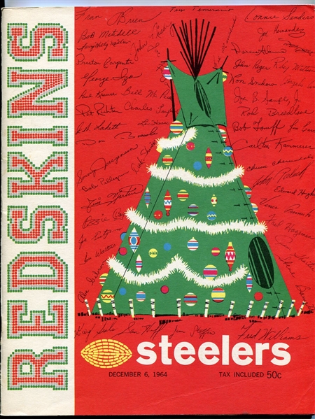 December 6 1964 Washington Redskins vs. Pittsburgh Steelers Program