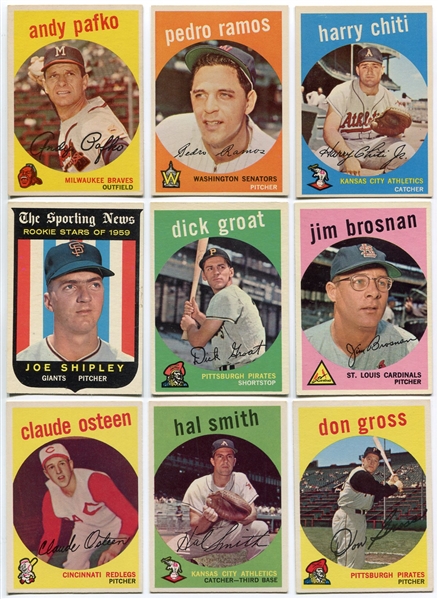 1959 Topps Baseball Lot of 18 Exmt/Nrmt
