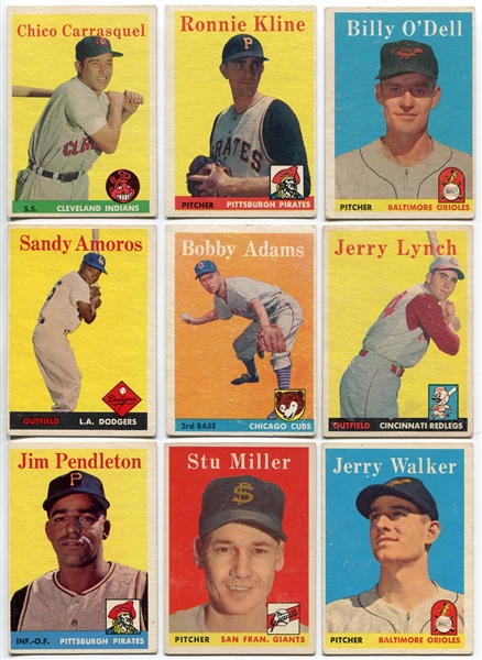 1958 Topps Baseball Lot of 20 VG-VG/EX