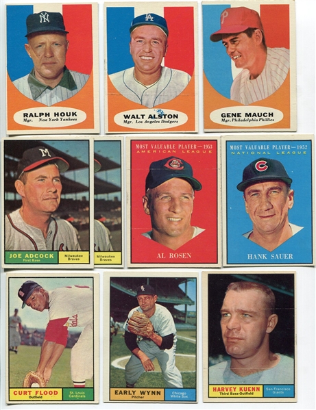 1961 Topps Baseball Lot of 17 Different Nrmt +/- Teams, Checklists, Stars