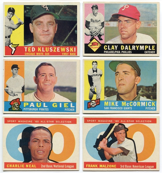 1960 Topps Baseball Lot of 6 Nrmt+/- High Numbers