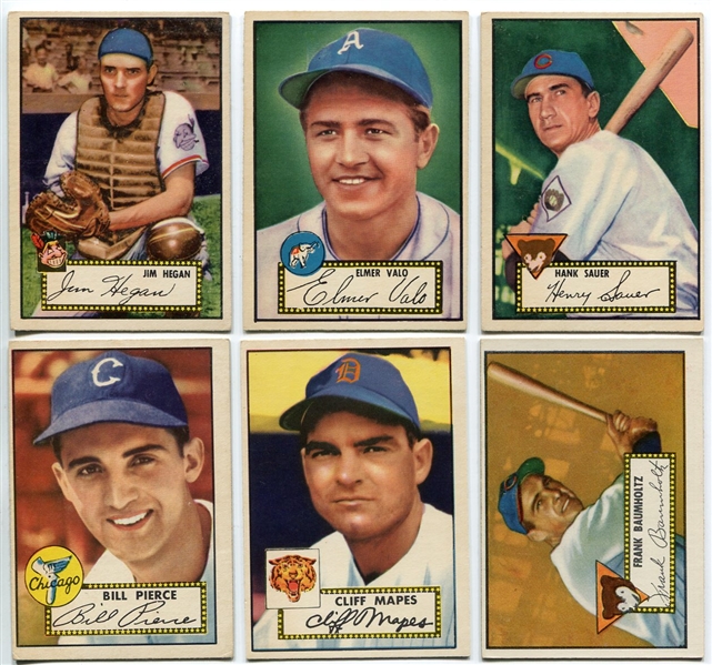1952 Topps Baseball Lot of 6 Different Ex - Exmt