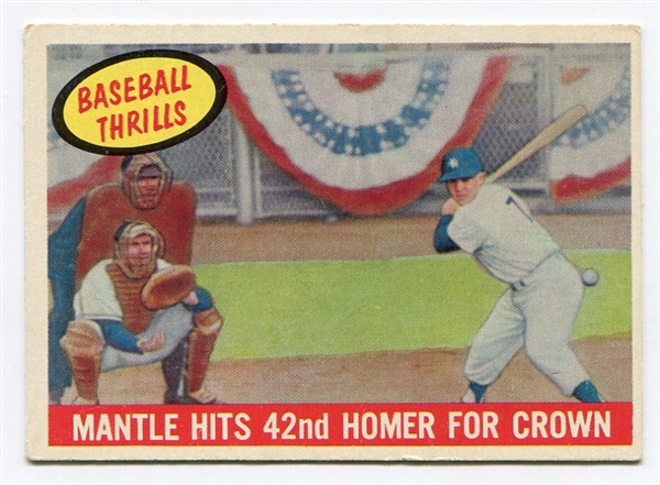 1959 Topps #461 Mantle Hits 42nd EX+