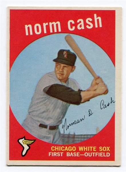 1959 Topps #509 Norm Cash Rookie Card EX