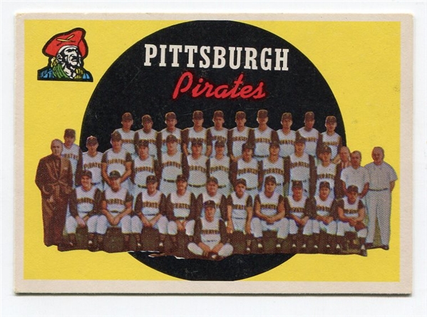 1959 Topps #528 Pittsburgh Pirates Team/7th Series Unmarked Checklist EX