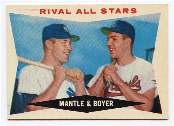 1960 Topps #160 Rival All Stars Mantle & Boyer Exmt+