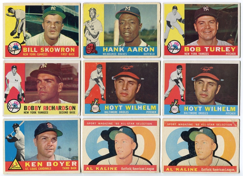 1960 Topps Baseball Lot of 84 Mostly Different w/HOFers and Stars