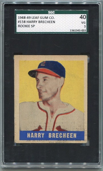 1948-49 Leaf #158 Harry Breechen Rookie SP SGC 40