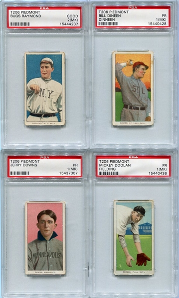 T206 Lot of 9 Different PSA Graded Several Back Stamped