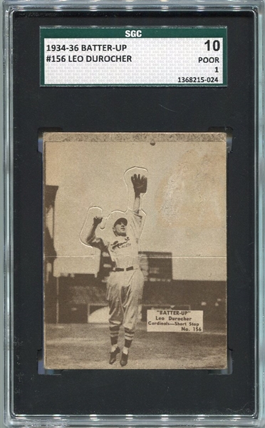 R318 1934-36 Batter-Up #156 Leo Durocher SGC 10
