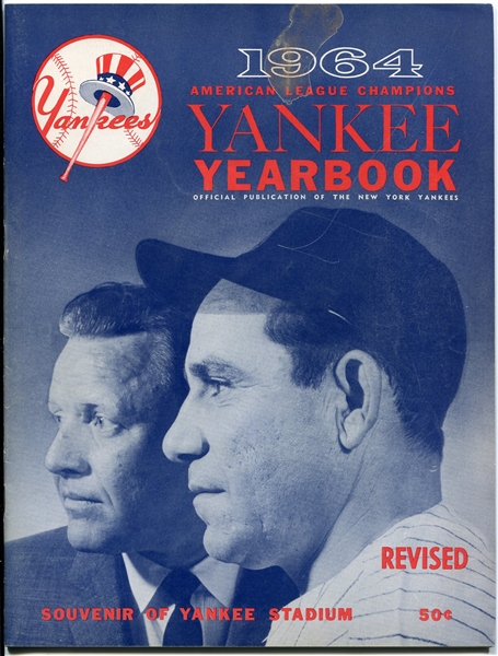 1964 New York Yankees Yearbook Houk/Berra Cover