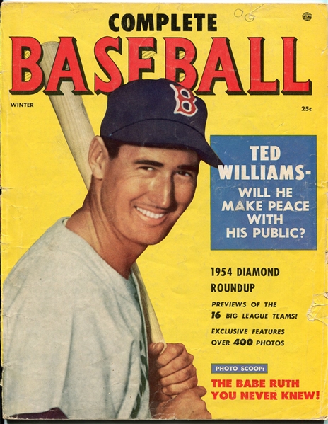 Winter 1954 Complete Baseball Magazine Ted Williams on the Cover