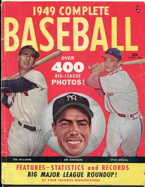 1949 Complete Baseball Magazine Williams/DiMaggio/Musial Cover