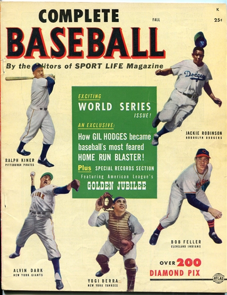 Fall 1951 Complete Baseball Magazine Kiner/Robinson/Dark/Berra/Feller on the Cover