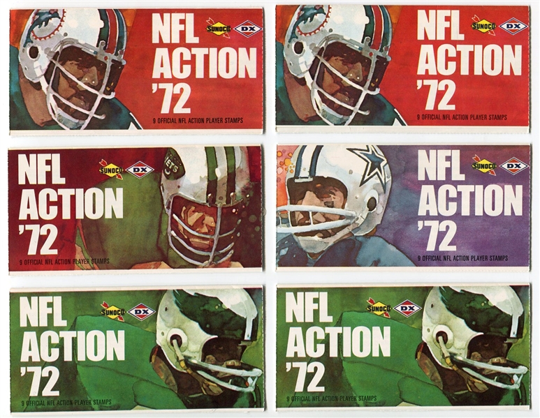1972 Sunonco NFL Action Stamps Lot of 15 Complete Booklets