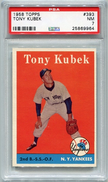 1958 Topps Baseball #393 Tony Kubek New York Yankees PSA 7