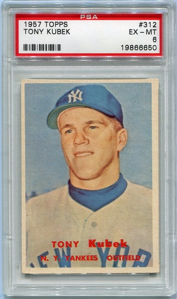 1957 Topps Baseball #312 Tony Kubek Rookie Card PSA 6