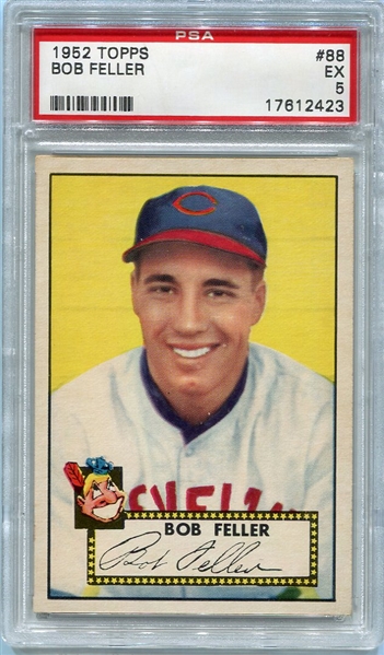 1952 Topps #88 Bob Feller Cleveland Indians PSA 5