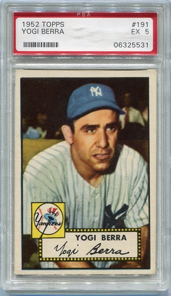 1952 Topps #191 Yogi Berra New York Yankees PSA 5
