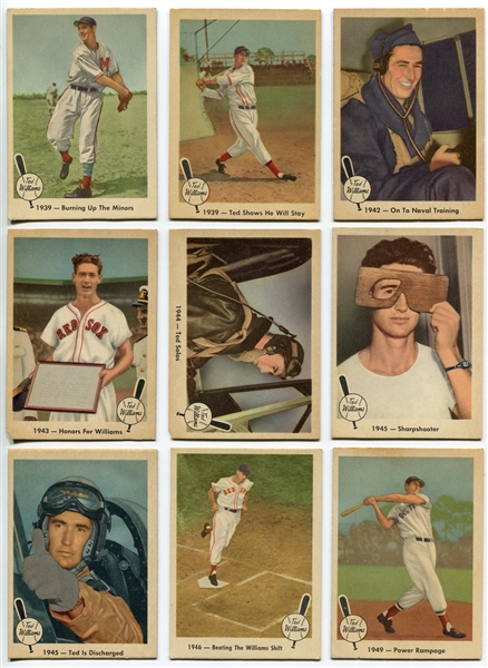 1959 Fleer Ted Williams Lot of 13 Different