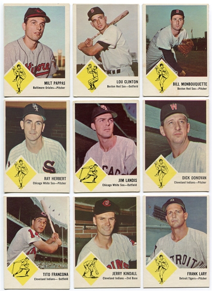 1963 Fleer Baseball Partial Set of 44 Different