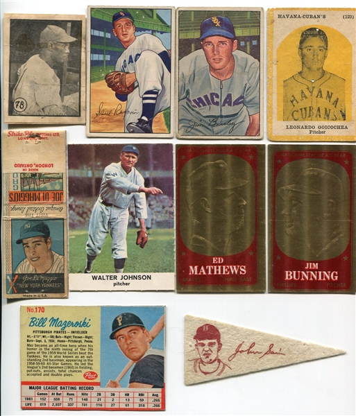 1940s -1980s Baseball Type Card Lot of 17 Different 