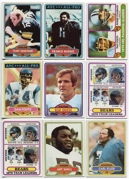 1980 Topps Football Lot of 146 Nrmt/Mt Cards with HOFers