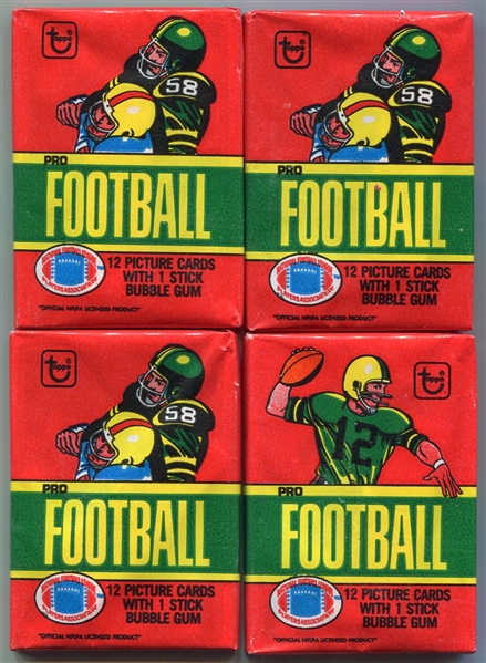 1980 Topps Football Lot of 4 Unopened Wax Packs