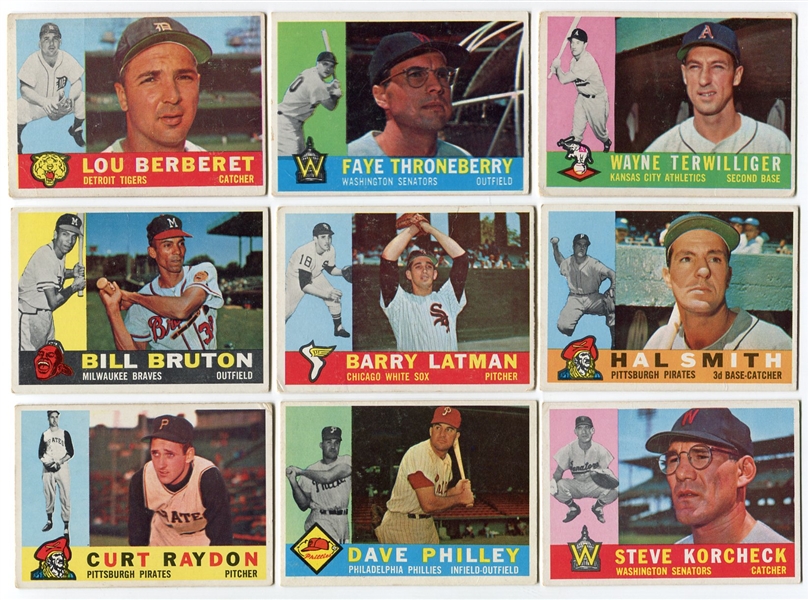 1960 Topps Baseball Lot of 32 Different VG to VG/EX