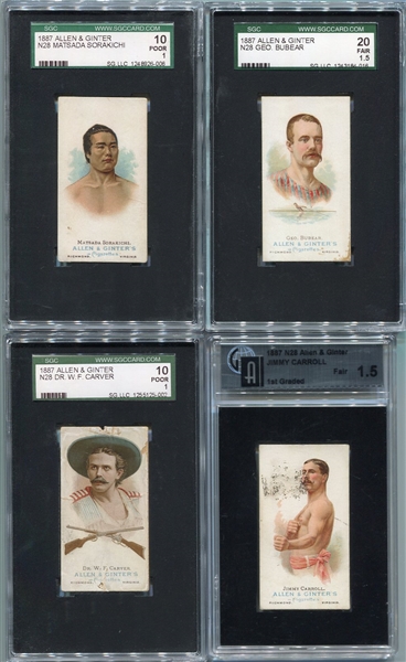 N28 Allen & Ginter The Worlds Champions Lot of 7 Graded