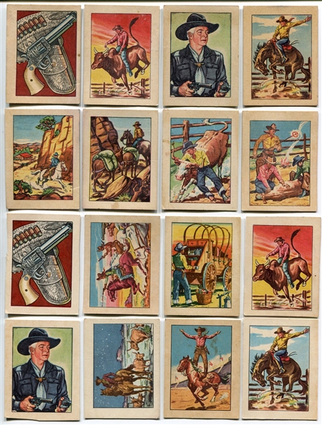 1951 Post Cereal Hopalong Cassidy Wild West Partial Set 28 of 36 Plus Error Dupes