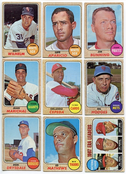 1968 Topps Lot of 18 Mostly Stars/HOFers