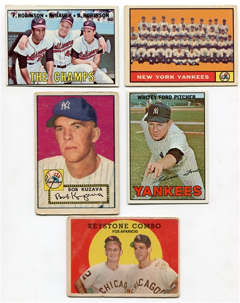 1952-1967 Topps 5 Card Lot