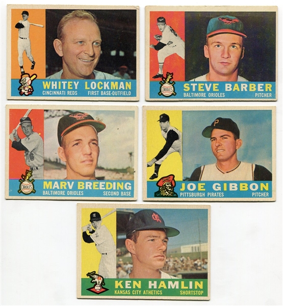 1960 Topps Lot of 5 High-Numbers VG/EX to EX