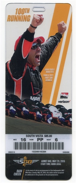 2016 Indianapolis 500 100th Running Ticket
