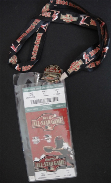 2004 All-Star Game Ticket, Pin and Lanyard