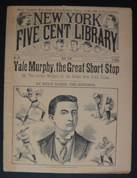 1894 New York Five Cent Library Magazine w/Yale Murphy on the Cover